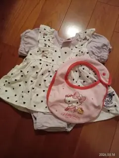 クロミ柄ロンパースとスタイセット 70cm