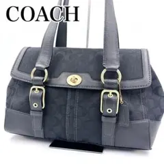 COACH シグネチャー レザーキャンバス ハンドバッグ 00s Y2K