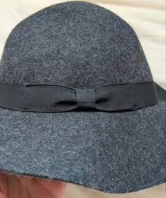 UNIQLO ウールハット リボン付 グレー 毛100％