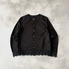 極美品⭐︎Theory luxe バックレースバンドカラーシャツ ブラック 38 