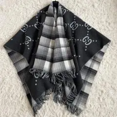 美品　GUCCI ポンチョ　リバーシブル　GG金具　モヘヤ混　ブラック GUCCI/グッチ】リバーシブルGGウールポンチョ買取入荷[2020.11