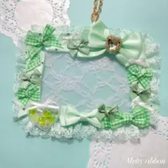 ♡現品限り♡ デコ硬質ケース パステルグリーン 緑 シャカシャカ B7 横型