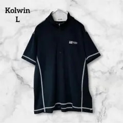 【美品】コルウィン 半袖ハーフジップポロシャツ L ブラック　 ゴルフウェアのサムネイル
