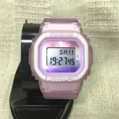 良品 海外モデル CASIO Baby-G デジタル腕時計 スケルトンピンク