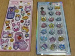 平成はっぴーフォンふわふわらびちゃん＆ベリーベリーおはじきシール