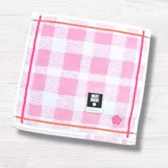 MARY QUANT チェック柄タオル ピンク