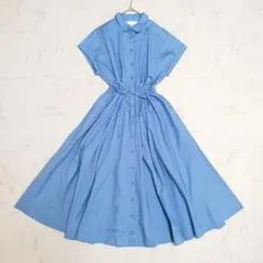 タグ付✨ダーマコレクション ワンピース ティアード ギャザー 水色 