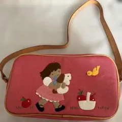 familiar赤いキャンバス ポシェット