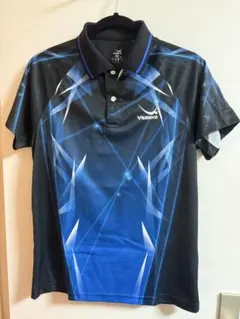 Yasaka 卓球ウェア 青/黒 幾何学模様　上下セット