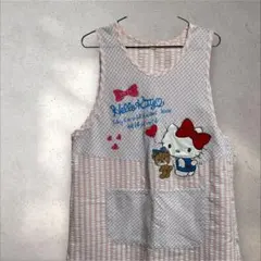 サンリオ キティちゃん ふわふわ ピンク エプロン M-L