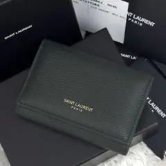 未使用級✨　サンローラン　二つ折り財布　YSL　キャビアスキン　ブラック SAINT LAURENT サンローラン 二つ折り財布 607727 1JB0E メンズ