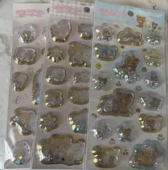 リラックマ きらっとぷくぷくエアーシール　3シートセット