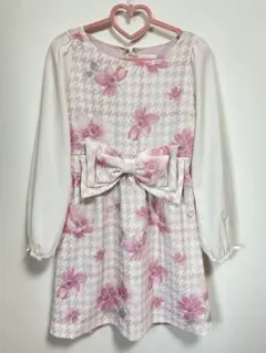 ♡ LIZLISA リズリサ 千鳥チェック花柄ワンピース ♡