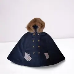 allureville【美品】ダークグレー フード付き ケープコート