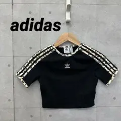 adidas アディダス クロップド レオパード柄 Tシャツ M 黒のサムネイル
