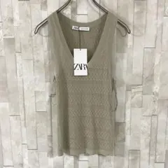 【新品未使用タグ付き】ZARA ザラ 透かし編み タンクトップ Sサイズのサムネイル