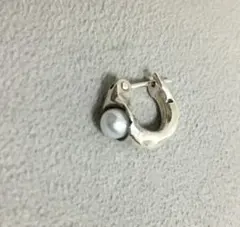 e.m.シルバーパールフープピアス*イーエム片耳用①