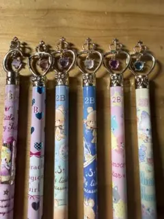 平成女児 キャラクター柄の2B鉛筆6本セット