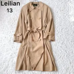 良品✨ レリアン 大きいサイズ トレンチコート ロングコート 13+ キャメル