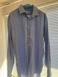 Calvin Klein 長袖シャツ Lサイズ 青白チェック