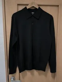 ユニクロ メリノニットポロセーター ブラック Mサイズ