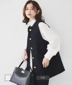 【時間限定値下げ】アンタイトル　ファンシーツイードジレ