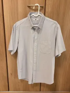 UNIQLO 半袖ボタンダウンシャツ L ストライプ