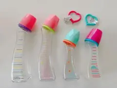 Betta ベッタ 哺乳瓶 ガラス プラスチック 4本セット ハートピン付き