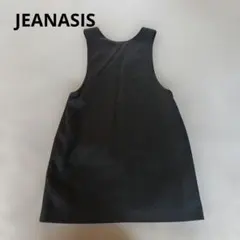 美品JEANASISワンピース ノースリーブ黒膝上タイトミニスカートジャガード夏のサムネイル