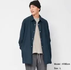 GU シャツコート　ブルー　Mサイズ