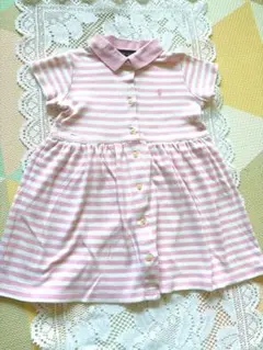 ラルフローレン　ピンクボーダー　ワンピース　100cm 女の子　ポロシャツ