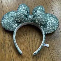 ディズニー　カチューシャ　スパンコール　ブルー