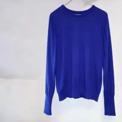 ザ・イノウエ・ブラザーズ ロイヤルアルパカ100% 長袖ニット 薄手 M 青のサムネイル