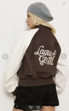 【新品】LAGUA GEM スタジャン ブラウンホワイト ラグアジェム