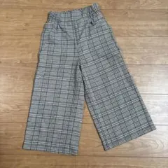 GU チェックパンツ　ワイドパンツ　140
