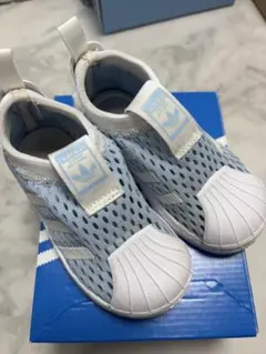 【アディダス】水色メッシュスニーカー14cm【adidas】