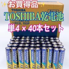 防災用に最適☆TOSHIBA電池】☆単4形×40本お得セット☆アルカリ乾電池 