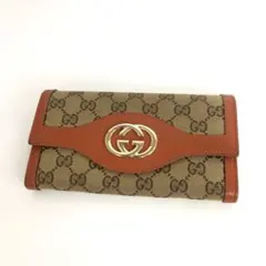 GUCCI グッチ 長財布 財布 インターロッキングG GGキャンバス 金具ロゴ 
