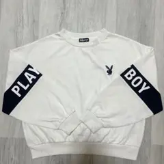 PLAYBOY ホワイト スウェット トレーナー L