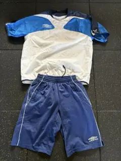 UMBRO ピステ上下セット 青・白