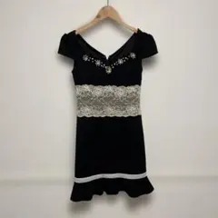 DazzyStore デイジーストア キャバドレス 黒 レース ビジュー