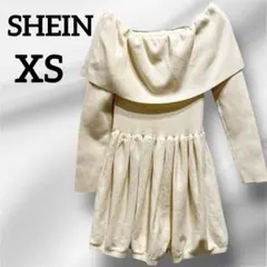美品✨SHEIN【XS】オフショルダーニット クリーム トップス フレア