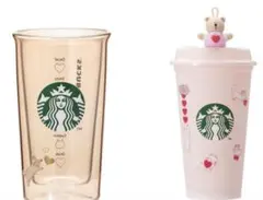 スタバ　バレンタイン2025 ダブルウォールグラス355ml リユーザブルカップ