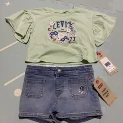 80 90 リーバイス　デニム　ベビー　短パン　Tシャツ　花柄キッズ　baiya