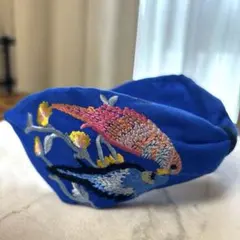 チャイハネ CAYHANE バードヘアバンド カチューシャ 青 鳥 刺繡のサムネイル