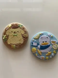 【新品】サンリオキャラクターズ 刺繍缶バッジ 2個セット