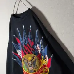 激レア★VERSACE ヴェルサーチ ニット センタービッグロゴ刺繍 L程度のサムネイル