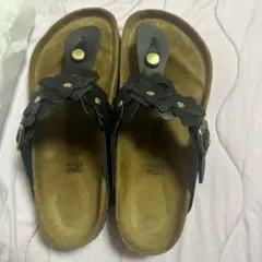 BIRKENSTOCK サンダル ブラック フラワーモチーフ 37 - メルカリ