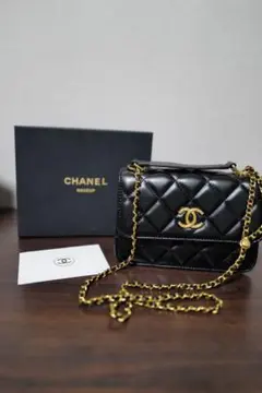 CHANEL キルティング チェーンショルダーバッグ マトラッセ風 コンパクト