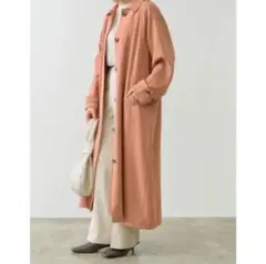 Re:EDIT ピンク ロングトレンチコート スプリングコート 大人上品